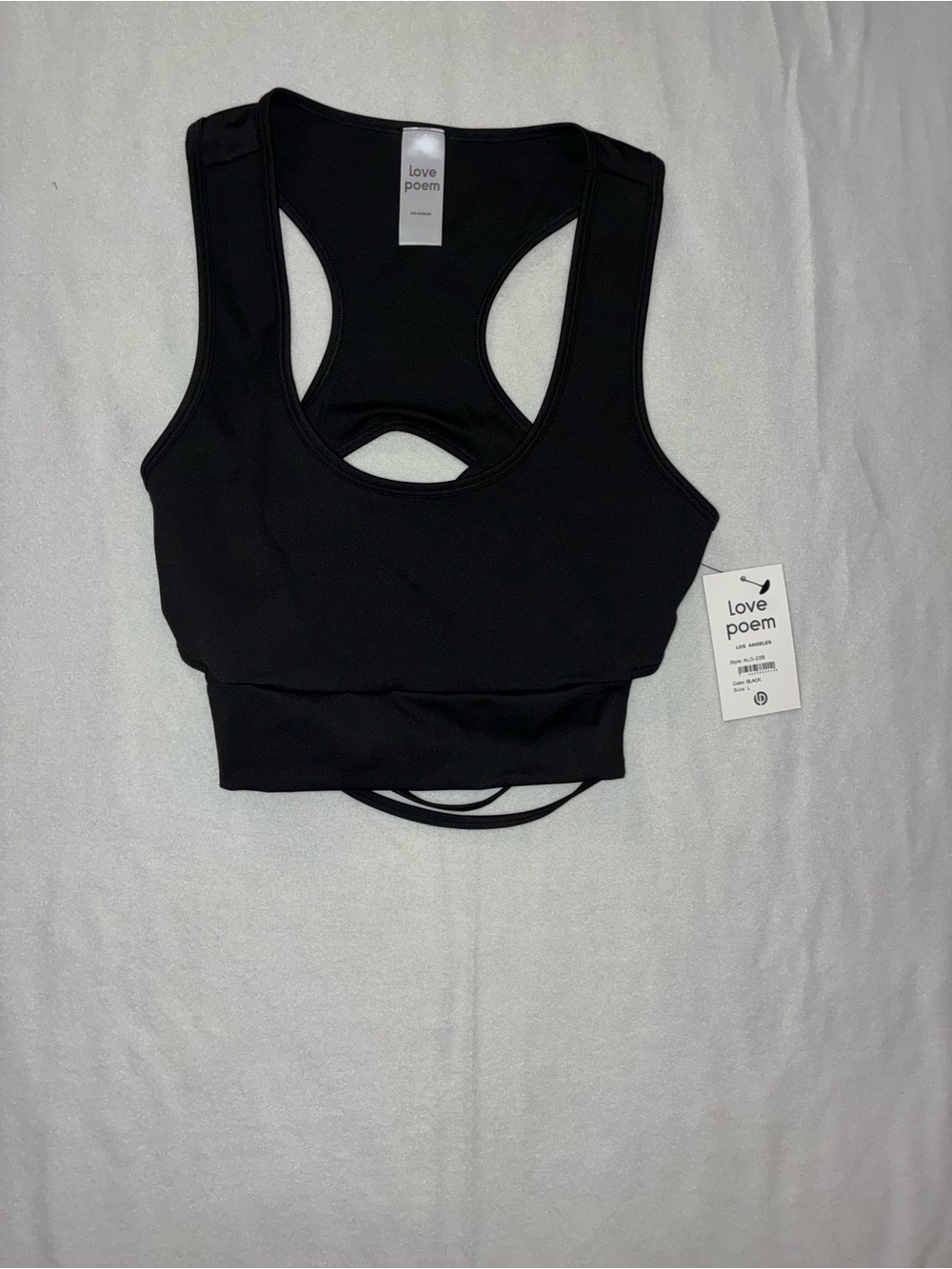 Love Poem Women's Black Racerback Sports Bra
